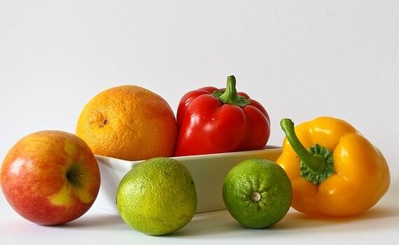 Apple, orange, poivrons et limas